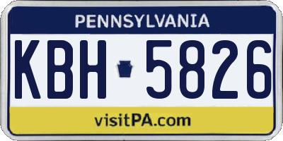 PA license plate KBH5826