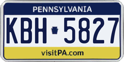 PA license plate KBH5827
