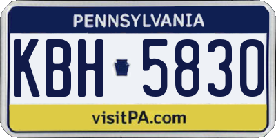 PA license plate KBH5830