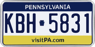 PA license plate KBH5831