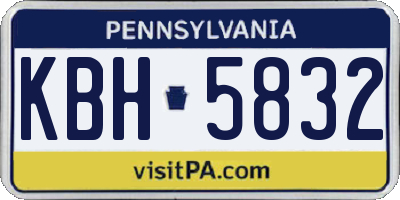 PA license plate KBH5832