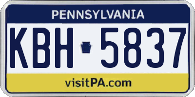 PA license plate KBH5837