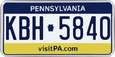 PA license plate KBH5840