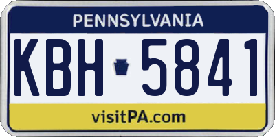 PA license plate KBH5841