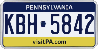 PA license plate KBH5842