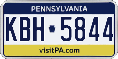 PA license plate KBH5844