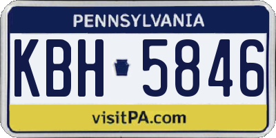 PA license plate KBH5846