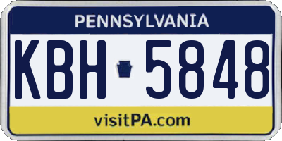 PA license plate KBH5848