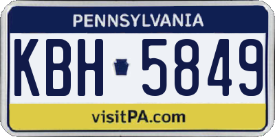 PA license plate KBH5849