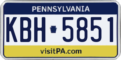 PA license plate KBH5851