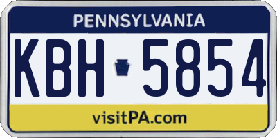 PA license plate KBH5854