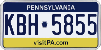 PA license plate KBH5855