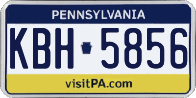 PA license plate KBH5856