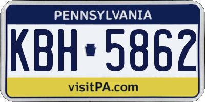 PA license plate KBH5862