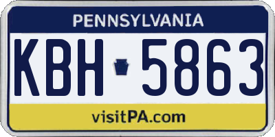 PA license plate KBH5863