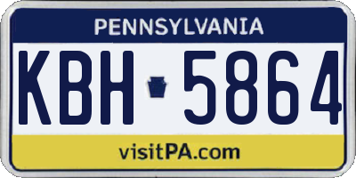 PA license plate KBH5864