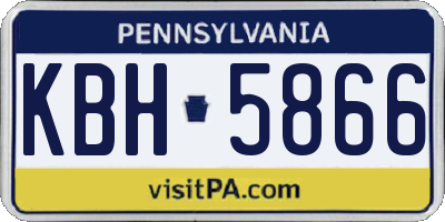 PA license plate KBH5866