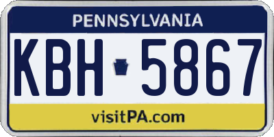 PA license plate KBH5867
