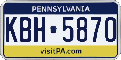 PA license plate KBH5870