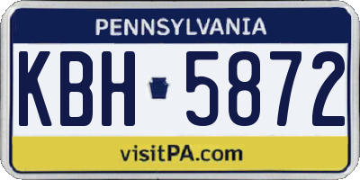 PA license plate KBH5872