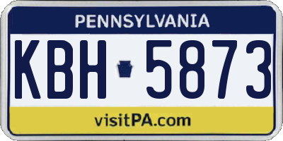 PA license plate KBH5873