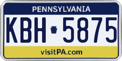 PA license plate KBH5875