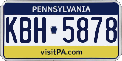 PA license plate KBH5878