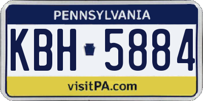 PA license plate KBH5884