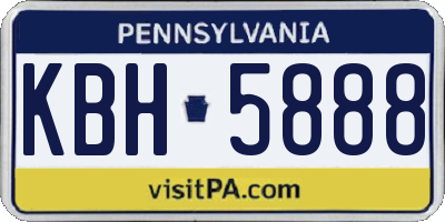 PA license plate KBH5888