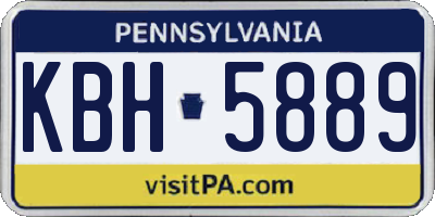 PA license plate KBH5889