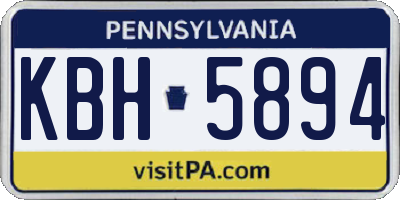PA license plate KBH5894