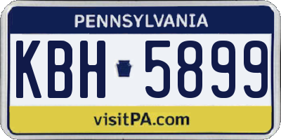 PA license plate KBH5899