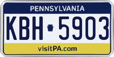 PA license plate KBH5903
