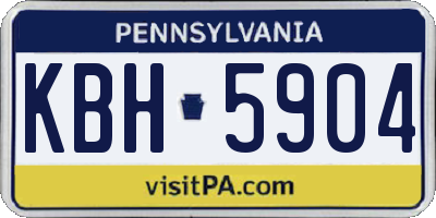 PA license plate KBH5904