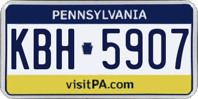 PA license plate KBH5907