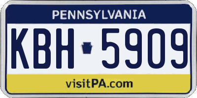 PA license plate KBH5909