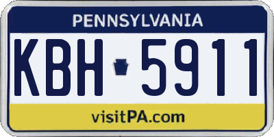 PA license plate KBH5911
