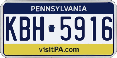 PA license plate KBH5916