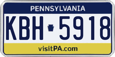 PA license plate KBH5918