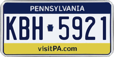PA license plate KBH5921