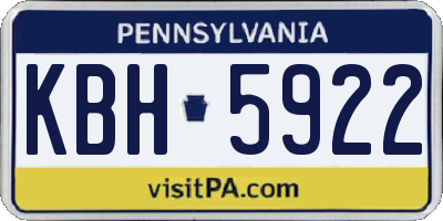 PA license plate KBH5922