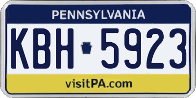 PA license plate KBH5923