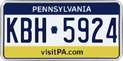 PA license plate KBH5924