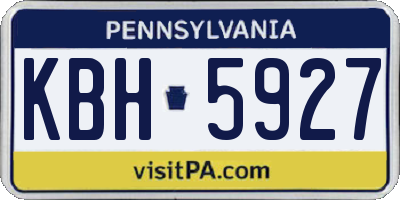 PA license plate KBH5927