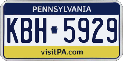 PA license plate KBH5929