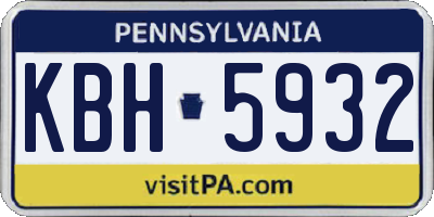 PA license plate KBH5932