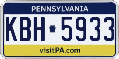 PA license plate KBH5933