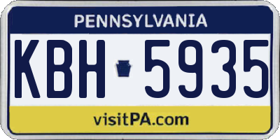 PA license plate KBH5935