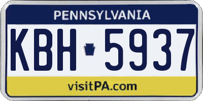 PA license plate KBH5937