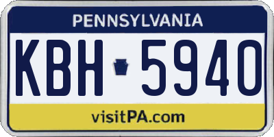 PA license plate KBH5940